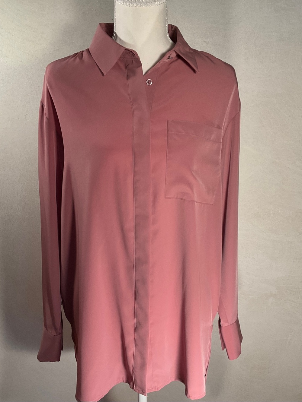 Nine West Women's Button-Down Shirt in Dusty Rose